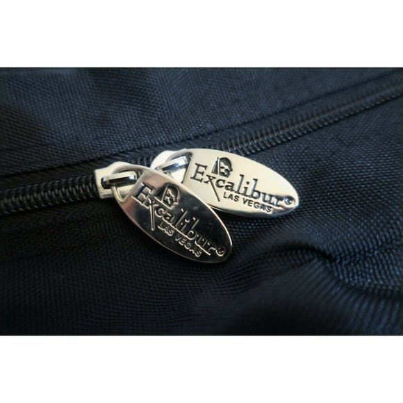 Excalibur Casino Hotel Las Vegas Messenger Laptop Bag Black Zipper Metal Buckles - Picture 5 of 6
